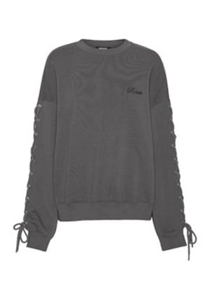 Sui lacing crewneck sweat Grey Pinstripe ROTATE By Birger Christensen